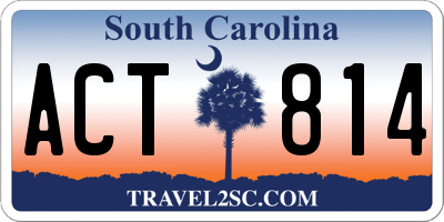SC license plate ACT814