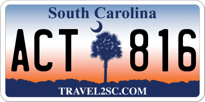 SC license plate ACT816