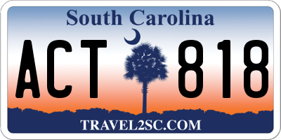 SC license plate ACT818