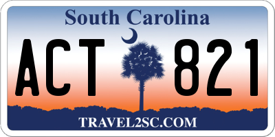 SC license plate ACT821