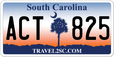 SC license plate ACT825