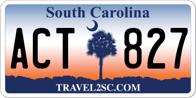 SC license plate ACT827