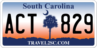 SC license plate ACT829