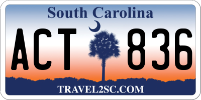 SC license plate ACT836