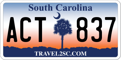 SC license plate ACT837