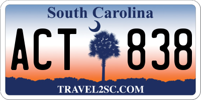 SC license plate ACT838
