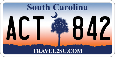 SC license plate ACT842