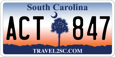 SC license plate ACT847