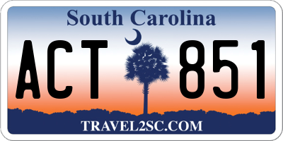 SC license plate ACT851