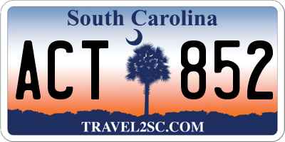 SC license plate ACT852