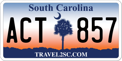 SC license plate ACT857