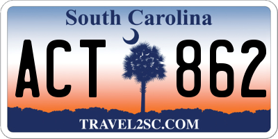 SC license plate ACT862
