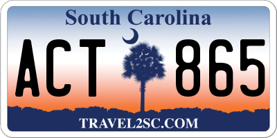 SC license plate ACT865