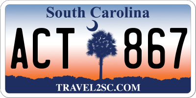 SC license plate ACT867