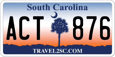 SC license plate ACT876
