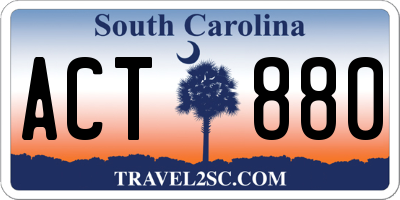 SC license plate ACT880