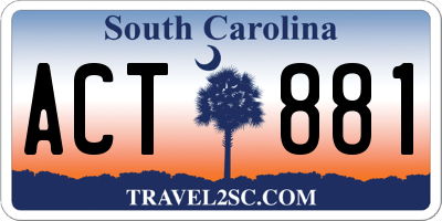 SC license plate ACT881
