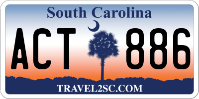 SC license plate ACT886