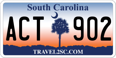 SC license plate ACT902