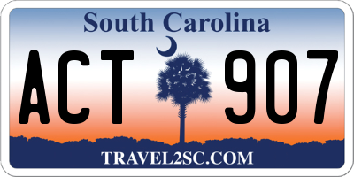 SC license plate ACT907