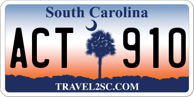 SC license plate ACT910