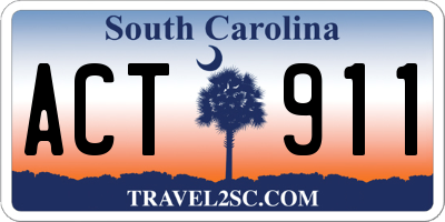 SC license plate ACT911