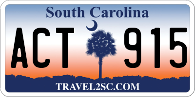 SC license plate ACT915