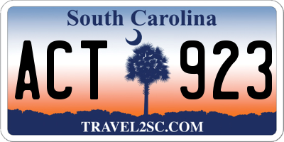 SC license plate ACT923