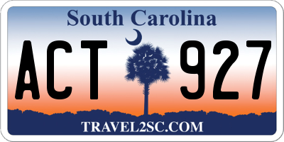 SC license plate ACT927