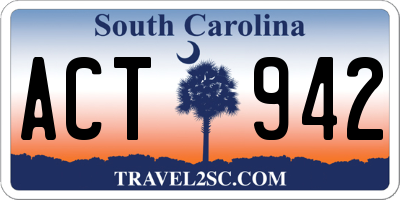 SC license plate ACT942