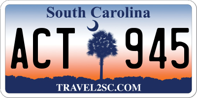 SC license plate ACT945