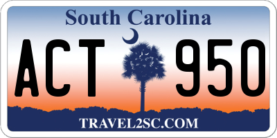 SC license plate ACT950