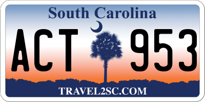 SC license plate ACT953