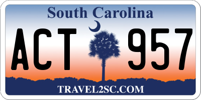 SC license plate ACT957
