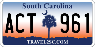 SC license plate ACT961