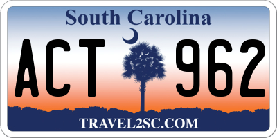 SC license plate ACT962