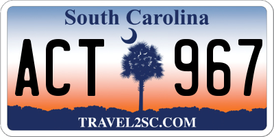 SC license plate ACT967