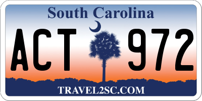 SC license plate ACT972