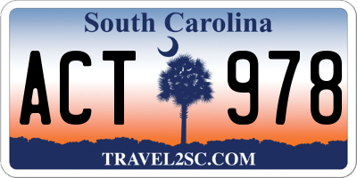 SC license plate ACT978
