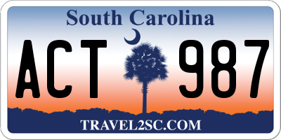 SC license plate ACT987