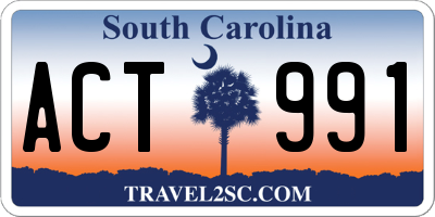 SC license plate ACT991