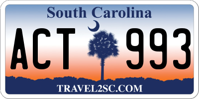 SC license plate ACT993