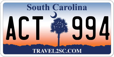 SC license plate ACT994