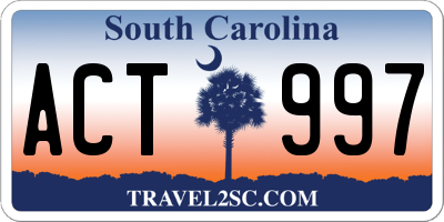 SC license plate ACT997