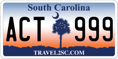SC license plate ACT999