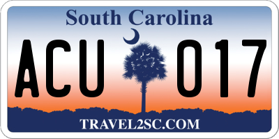 SC license plate ACU017