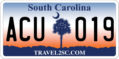 SC license plate ACU019