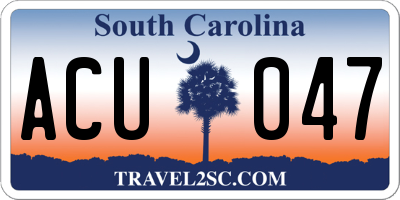 SC license plate ACU047