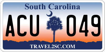 SC license plate ACU049