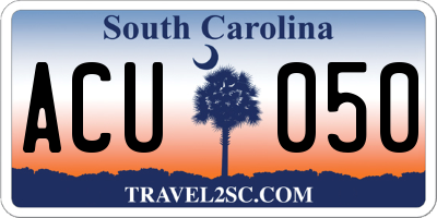 SC license plate ACU050